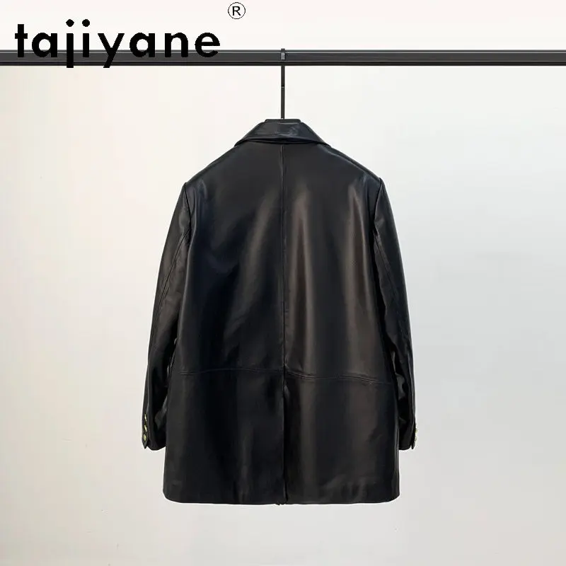 TAJIYANE Real Sheepskin Leather Jacket Woman Korean Style Double-Breasted Coat Casual Suit Jackets 2026 Fall Women Clothing 가죽자켓