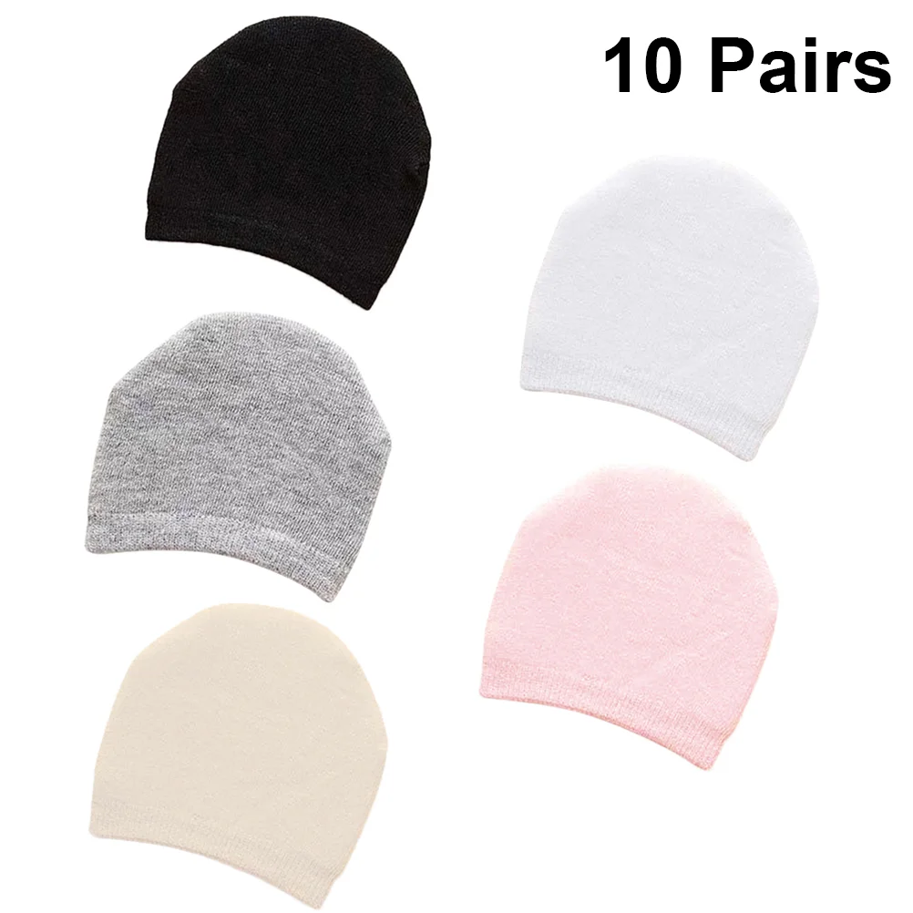 

10 Pairs Cotton Half Socks Toe Topper Liner Socks Toe Cover Socks Invisible Socks for Women Female (Black, White, Pink, Grey,