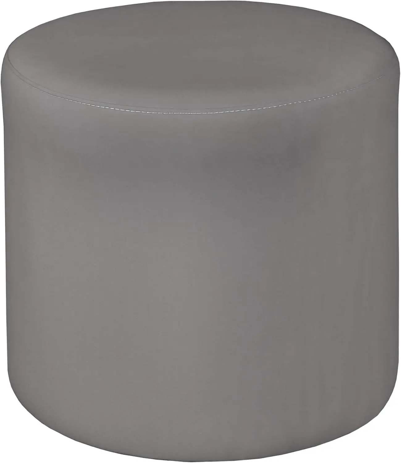 

Logan Plush Round Ottoman, Grey