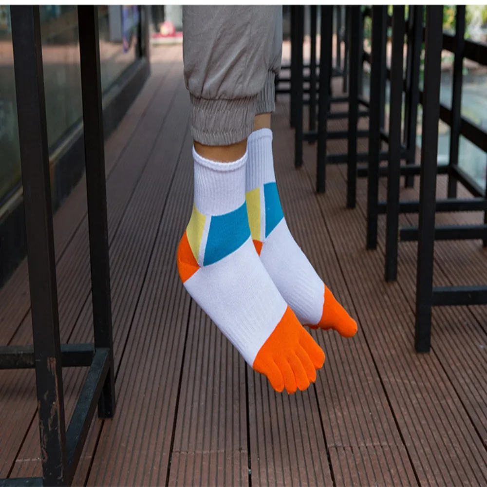 Organic Cotton EU 38-44 Sport With Toes Anti-Bacterial Breathable Sweat Socks Five Finger Socks Toe Socks Dress Socks With Toes