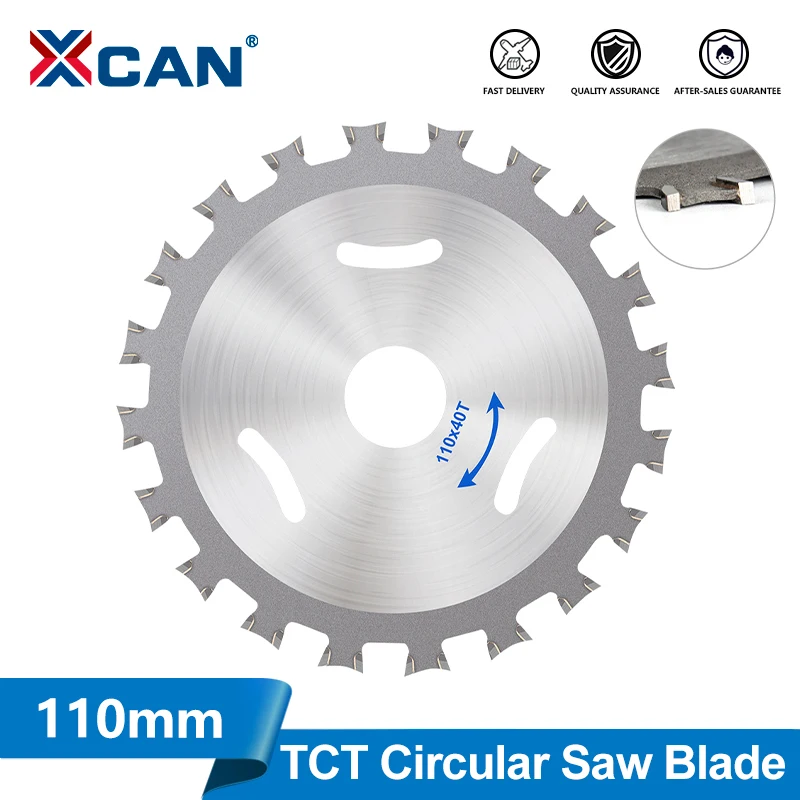 XCAN 1pc 110x20mm 40T Woodworking Double Side Saw Blade Circular Cutting Disc For Wood Plastic Aluminum
