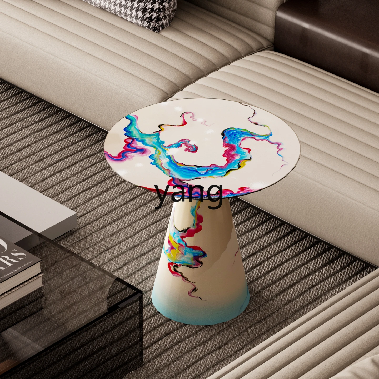 طاولة جانبية مطلية بشكل إبداعي وبسيط وحديث من TGF، طاولة قهوة راقية على الجدران لمشاهير الإنترنت #5