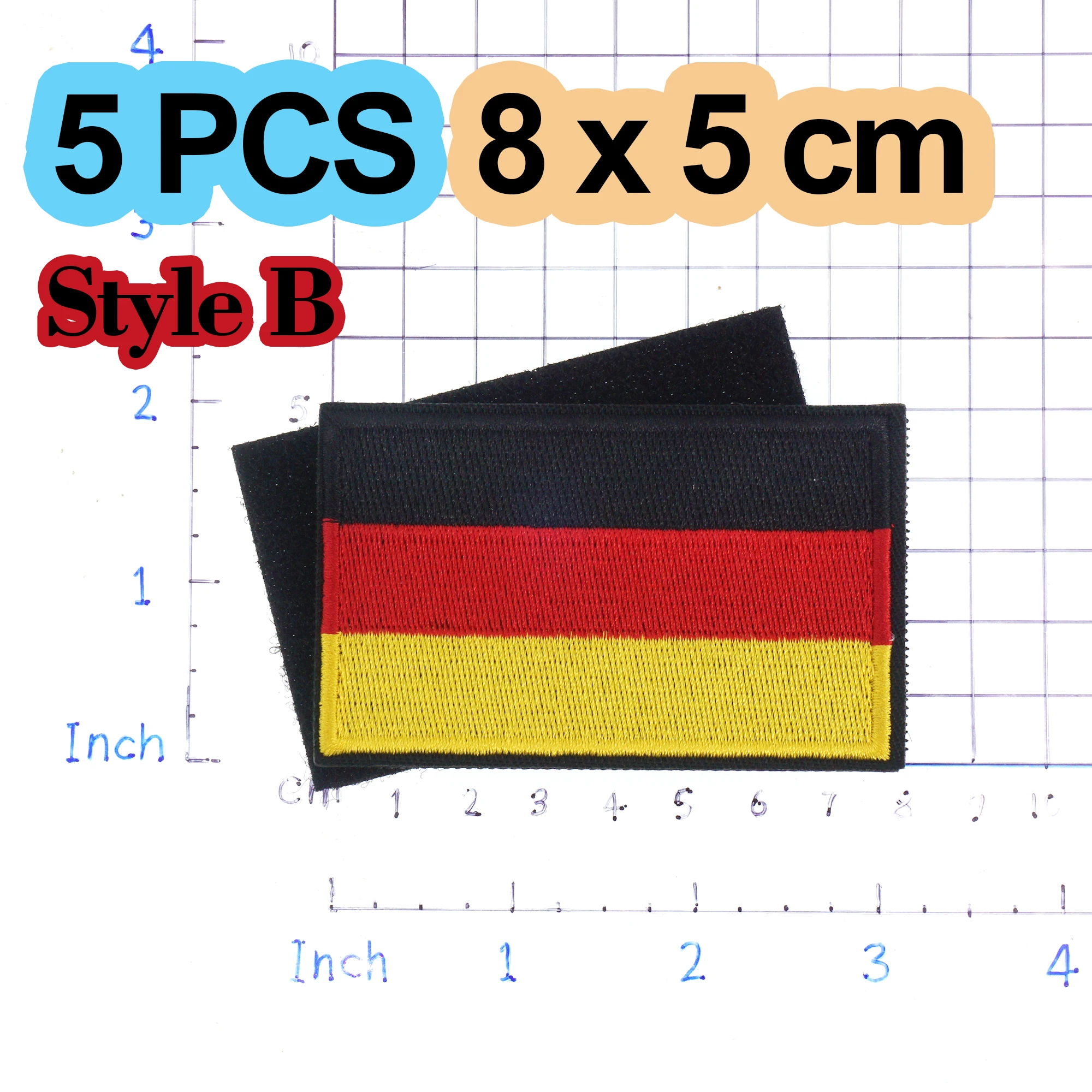 5PCS/1PC Deutsche Flagge Gestickter Aufnäher Deutschland Haken & Schleife Schulter Abzeichen Applikation Eisen Auf für Kleidung Zubehör