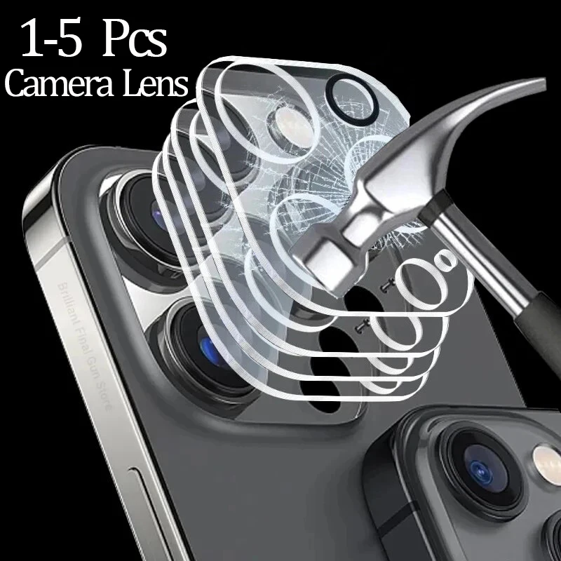 Protector de Lente Mera para iPhone 13, 12, 11, 16 Pro Max, Cubierta de Lente Dym, Película Protectora de Vidrio para Cámara de iPhone 15 Pro, Accesorios para iPhone 14 Pro (1/3/5 Piezas)