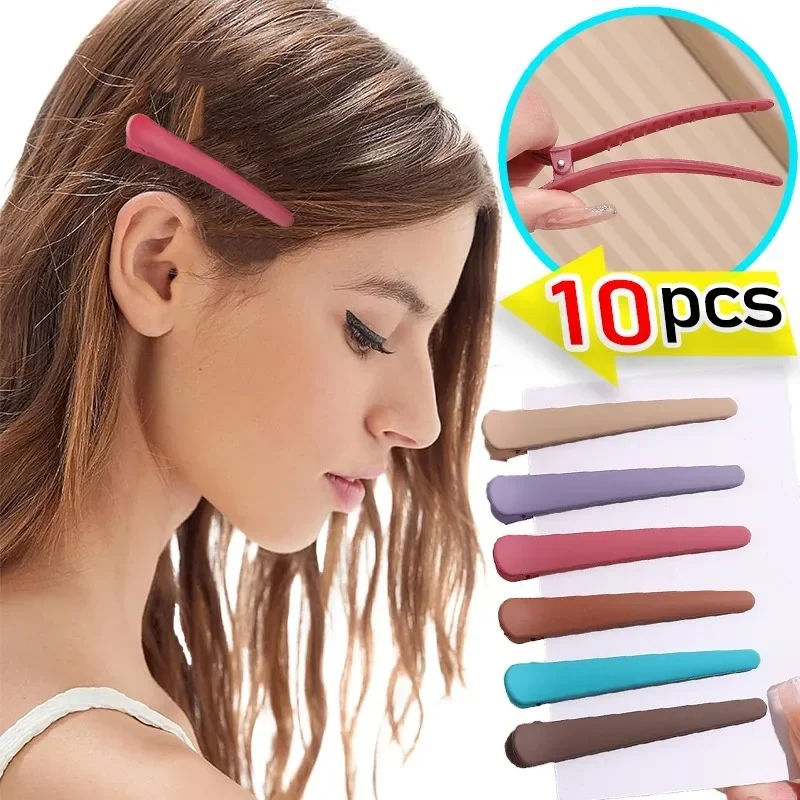 Women Frosted Hairpins Girls Korean Makeup Hairclips Simple Hairdressing Duck Billed Clip Resin Headwear DIY Hair Accessories