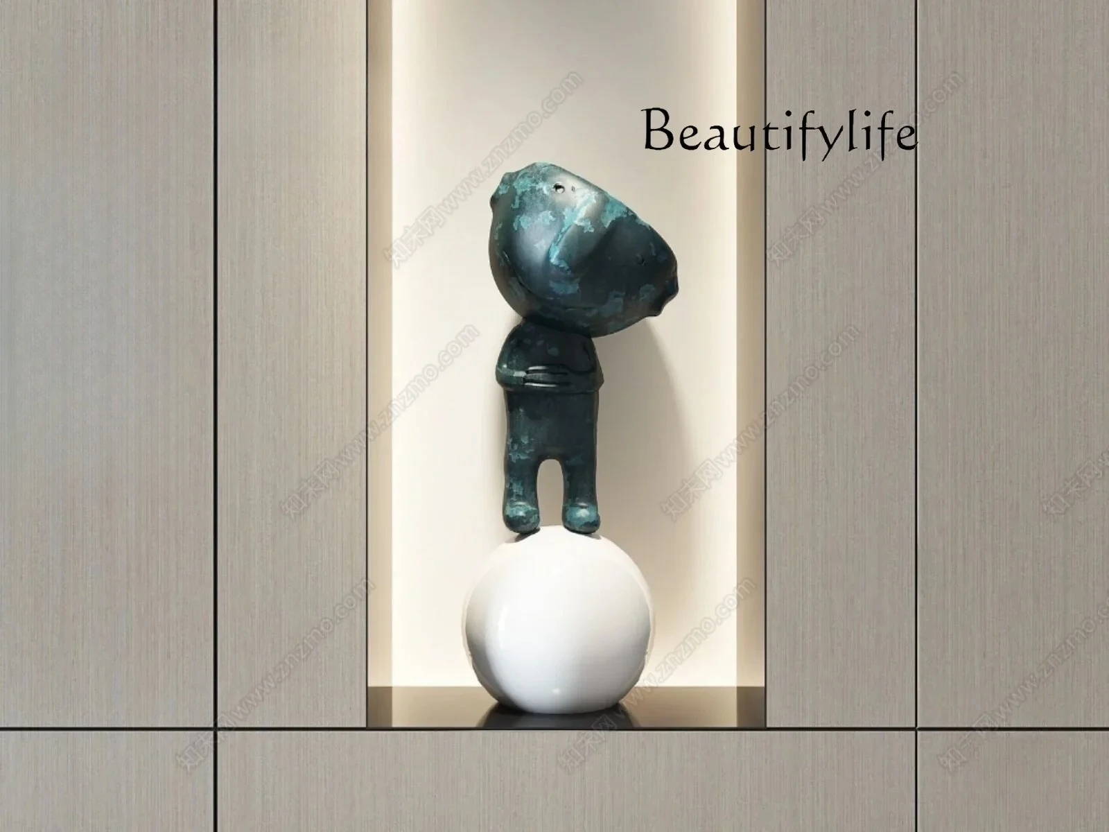 A Sculpture lobby entrance floor ornament modern light luxury artwork abstract sculpture creative installation