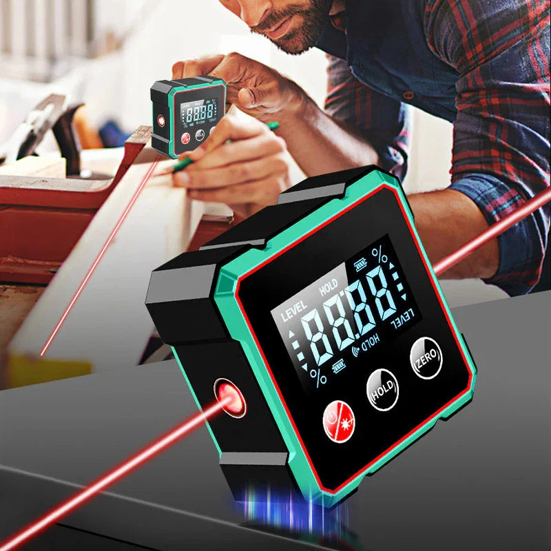 

Magnetic Digital Angle Finder with Electronic Laser Gauge Protractor Inclinometer Level Magnets Level Ruler Angle Slope 0-90°