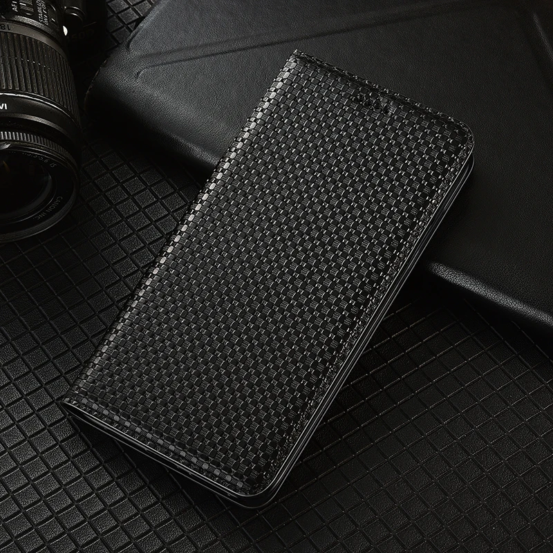 

For Huawei Nova 7 8 9 10 11 11i 12 12S 12i 13 13i 14 Pro Ultra SE Grass Mat Pattern Genuine Leather Flip Phone Case Cowhide