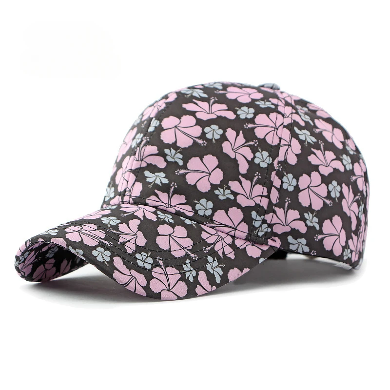 Ethnic Wind Hat Spring/Summer Fashion Flower Baseball Hat Outdoor Sun Protection and Sunshade Hard Top  Hat