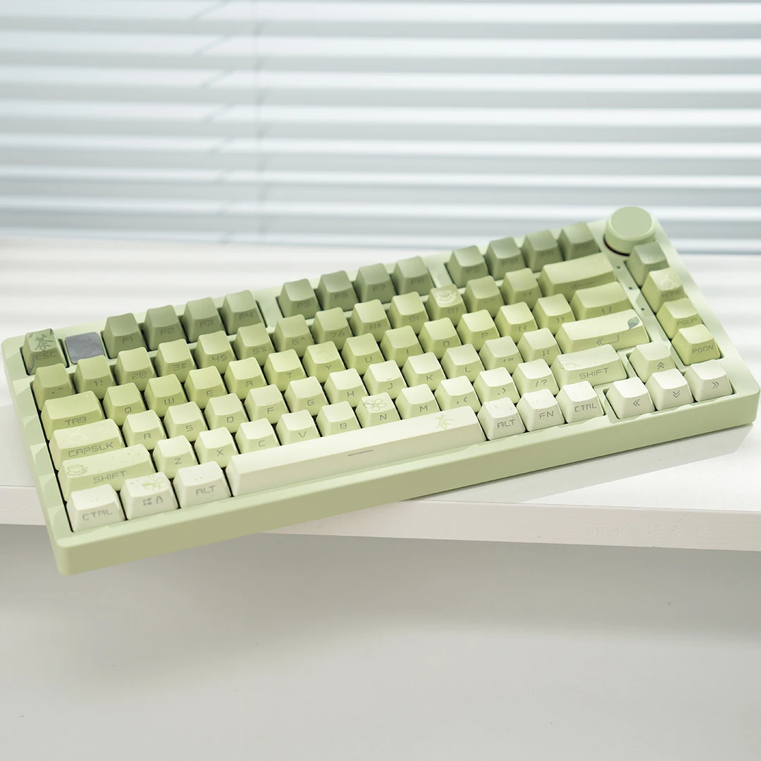 134 Keys Matcha Green Keycaps Side Translucent Backlit Key cap OEM For MX Switch Mechanical Keyboard Accessories