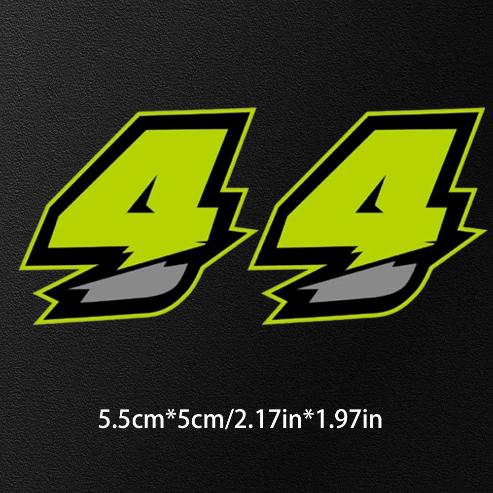 2PCS Motorcycle Racing Arabic Numbers Stickers DIY Refit Reflective Rainbow Sticker Number Helmet Car Styling 3D Decals image 6