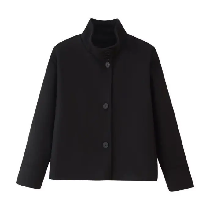 2026 Women's Clothing Autumn Explosion Women's Temperament Elegant Stand-up Collar Woolen Coat Women's Short Woolen Coat