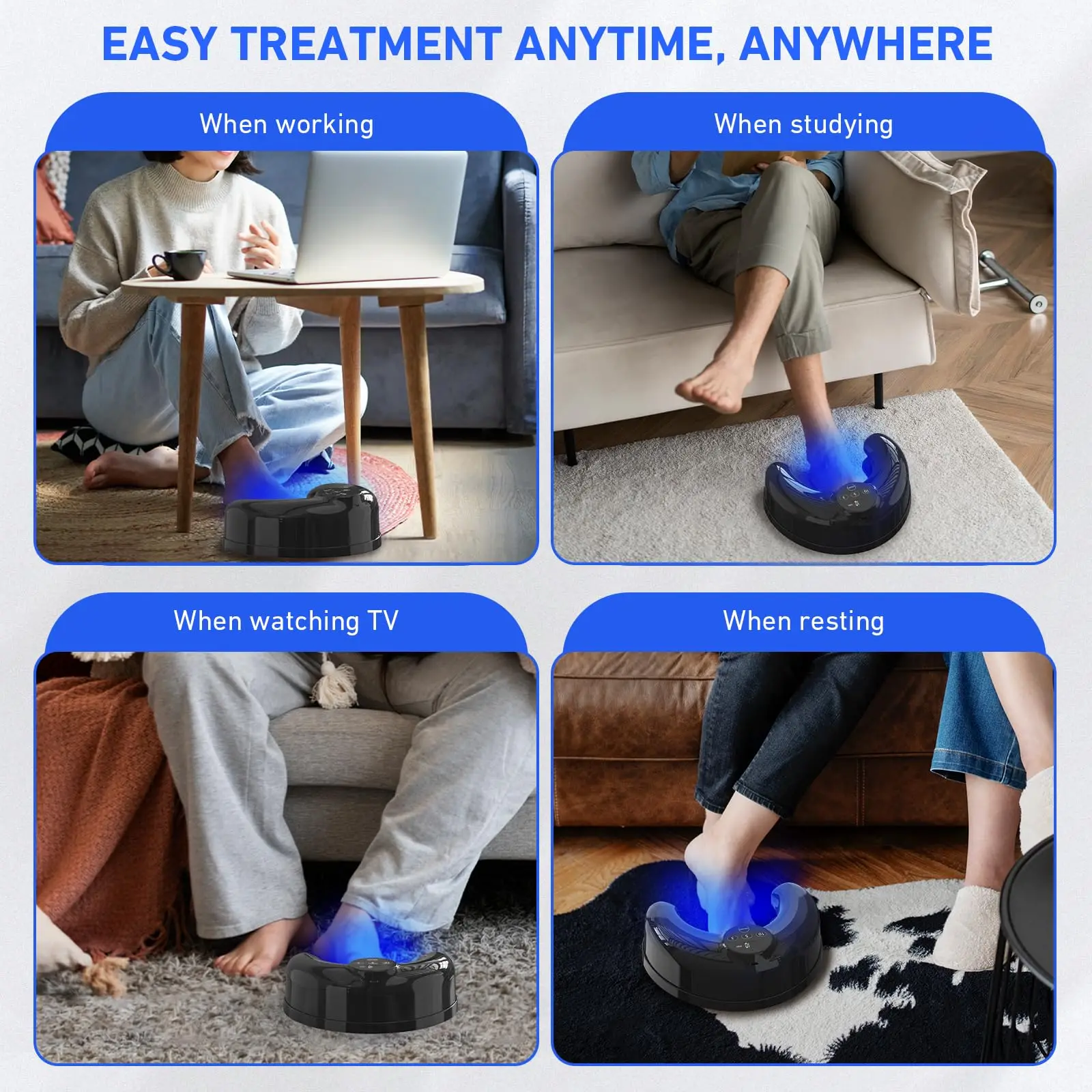 Wireless Nail Fungus Cleaning Device for Toenails & Fingernails 45W 910nm Infrared 470nm Blue Light Therapy for Damaged Thick Nails Repair 22pcs LED Lamp Beads Professional Onychomycosis Care Home Use Machine