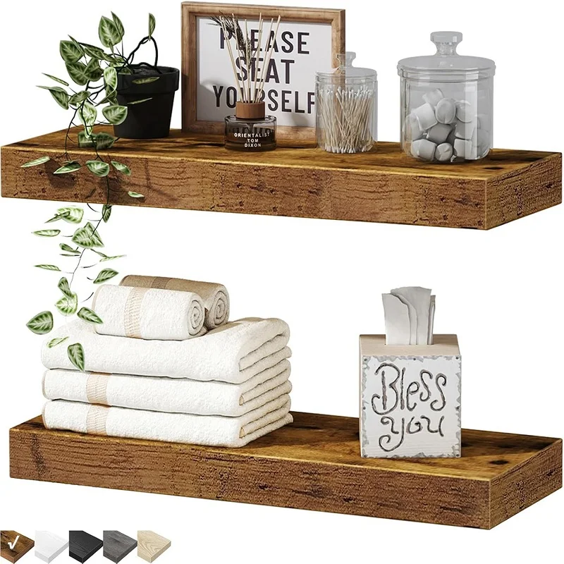 Wooden Floating Shelves Bedroom Home Book Shelf Display Stand Holder Storage Rack Wall Shelf Room Decoratiove Accessories
