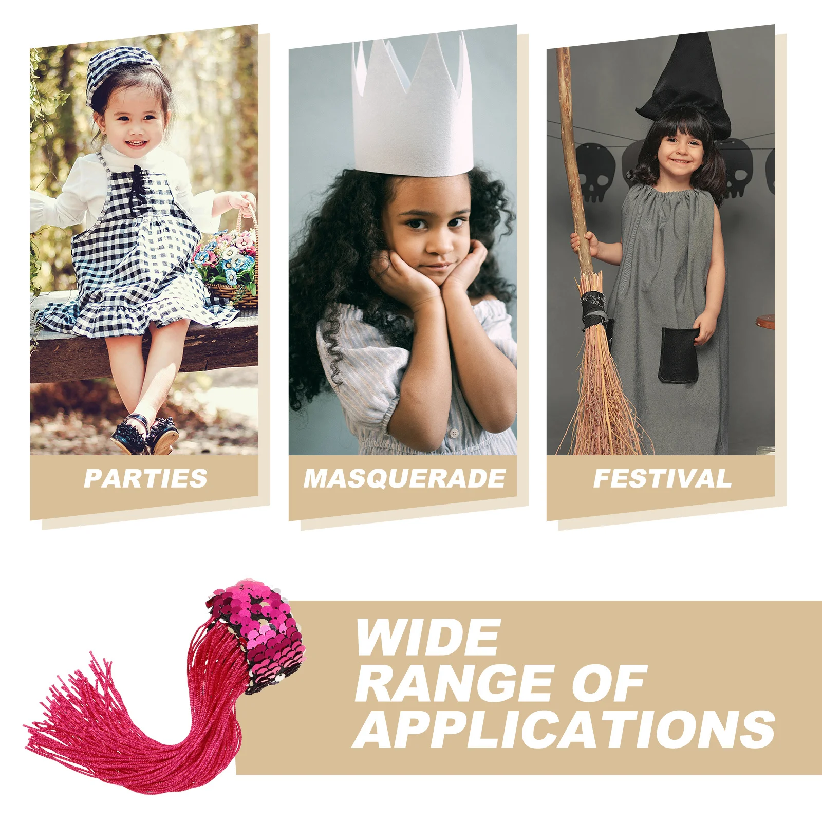 スパンコールタッセルスラップブレスレット 軽量フェスティバルリストバンド 耐久性のある快適なパーティーリストバンド スナップブレスレット スナップブレスレット