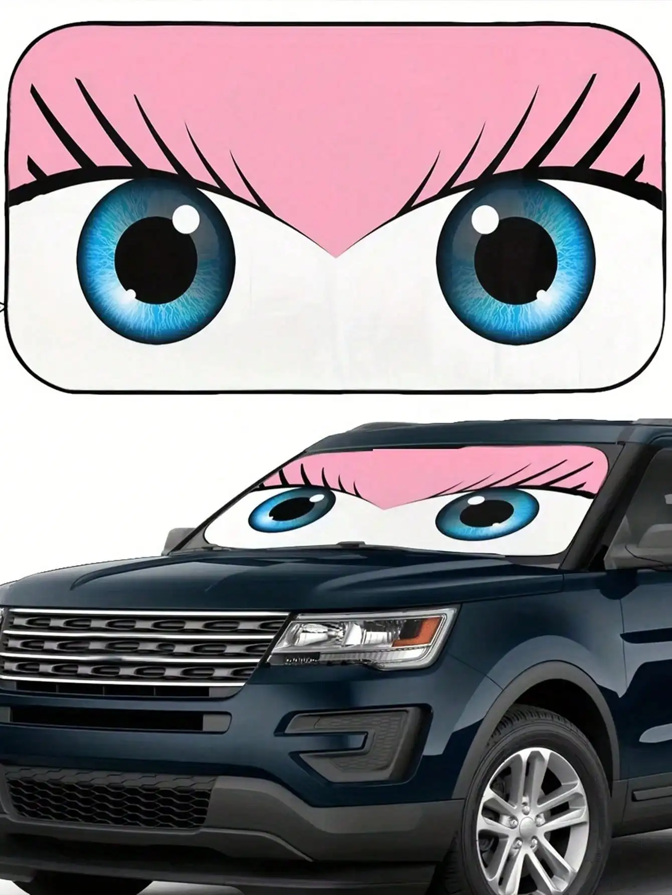 1 parasol plegable para parabrisas de coche de 59,06 x 27,5 pulgadas, bloque UV, interior fresco, se adapta a los modelos de 2025