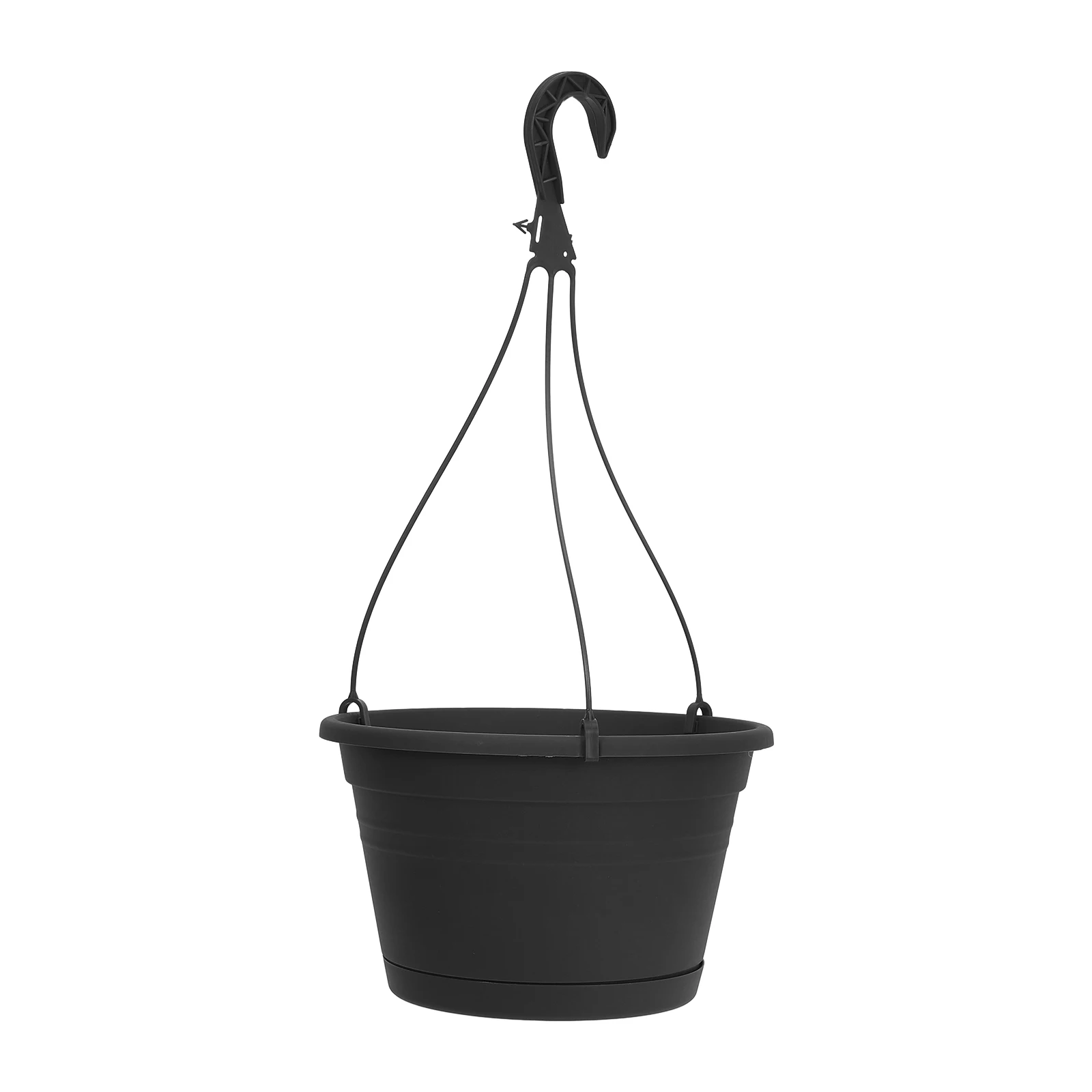 

1pc Plastic Hanging Flowerpot Dark Grey Durable Balcony Decor Plant Pot Garden Gardening Space Saving