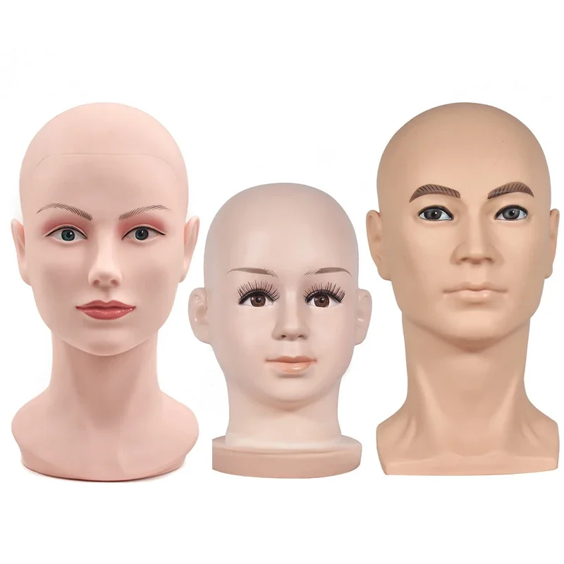 PVC Men Women Boy manekin głowa do manekina na peruki
