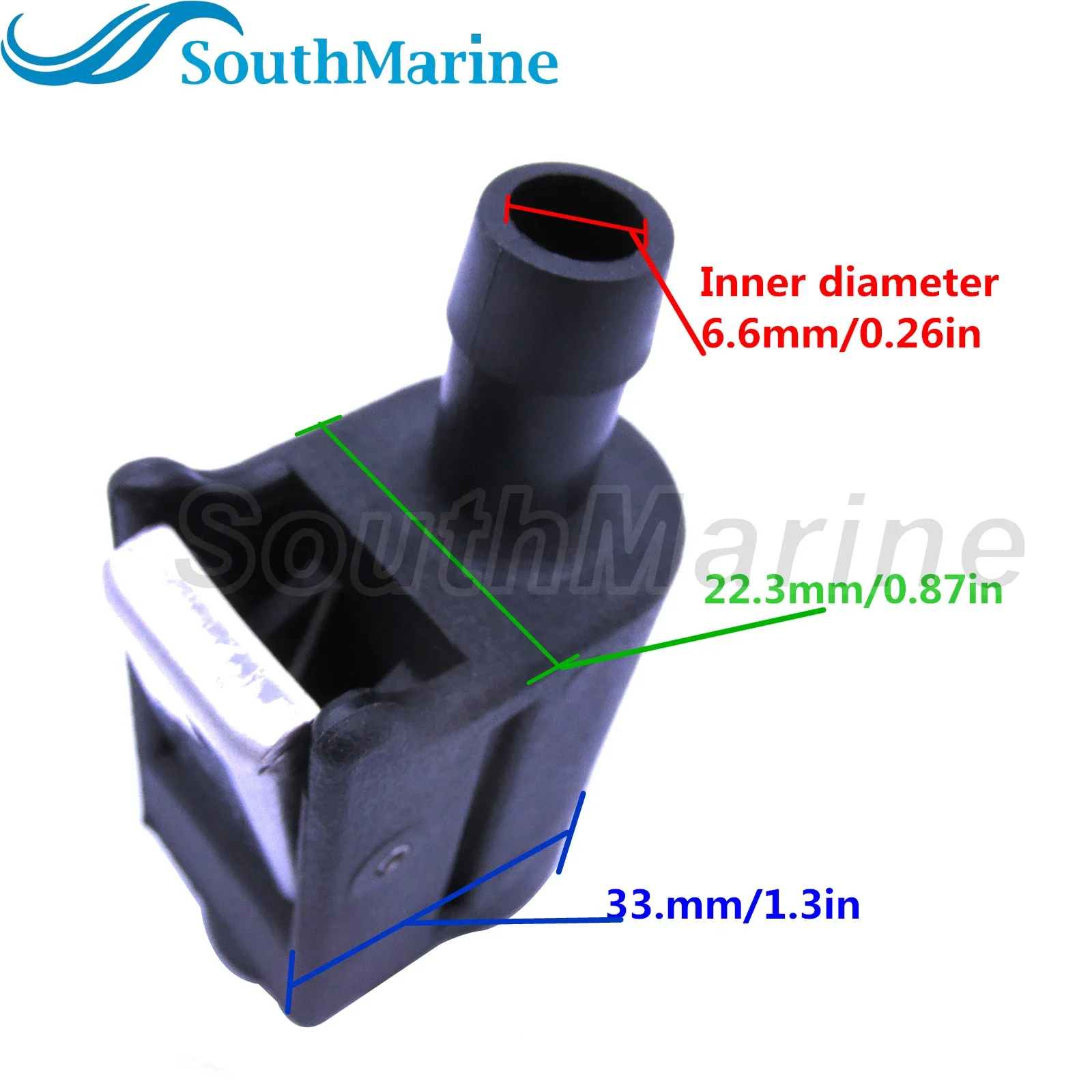 Outboard Motor 13563Q7 13563A7/T7 18-8091 Fuel Line Fitting Connector for Mercury Quicksilver 4HP-40HP, 5/16in/8mm, Tank End