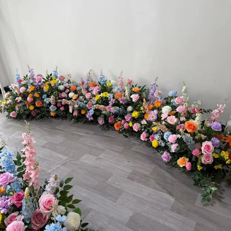 White and green floral strips, suitable for wedding flower paths, dessert tables and bridal backdrops