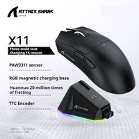 Attack Shark X11 Mouse Lightweight Paw3311 E-Sports Games Three-Mode Wireless Bluetooth Mouse Rechargeable Mechanical Keyboard