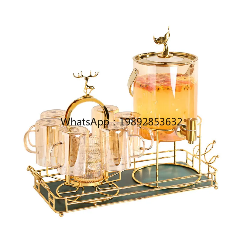 Light luxury afternoon tea tea set household living room Nordic glass fruit teapot water set
