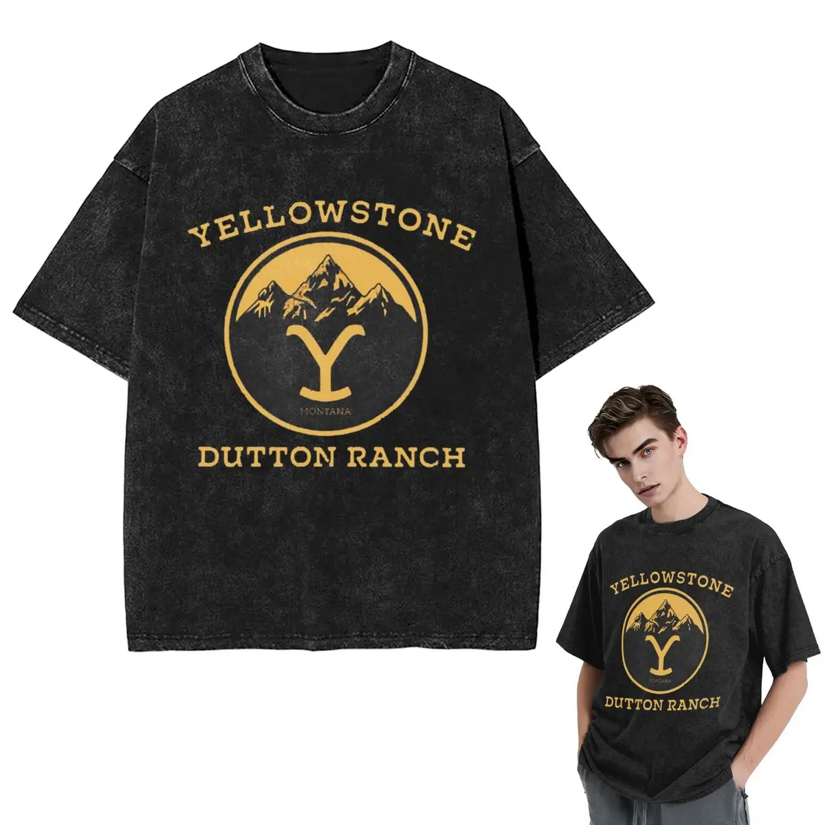

Уличная одежда, футболки Yellowstone Dutton Ranch, стираная футболка с коротким рукавом, футболка в стиле хип-хоп, топы, футболки для мужчин и женщин