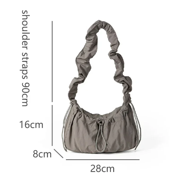 Simple Fashion Fold Shoulder Bag Vintage Casual Designer Underarm Crossbody Bag Women 2024 New Luxury Handbags High Quality