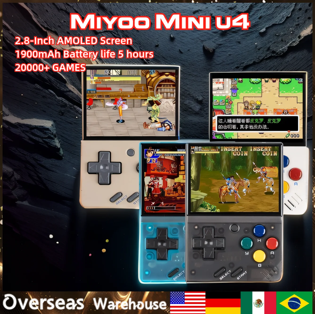 MIYOO MINI V4 Retro Handheld Game Players Consoles Portable Video Game  2 .8'' IPS Linux System OCA  Game Console For Boy Gift