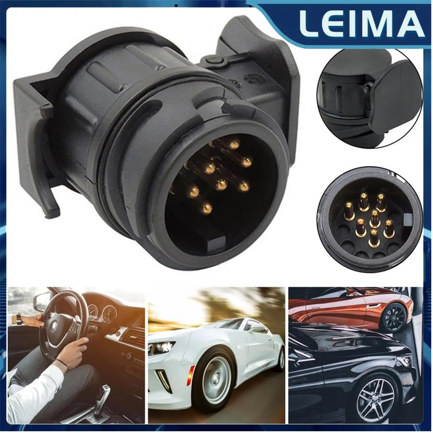 

1 шт., 12 В, 13-контактный на 7-контактный адаптер для автомобильного прицепа, грузовика, каравана, фаркопа, розетка, водонепроницаемый непромокаемый адаптер для автомобильной вилки