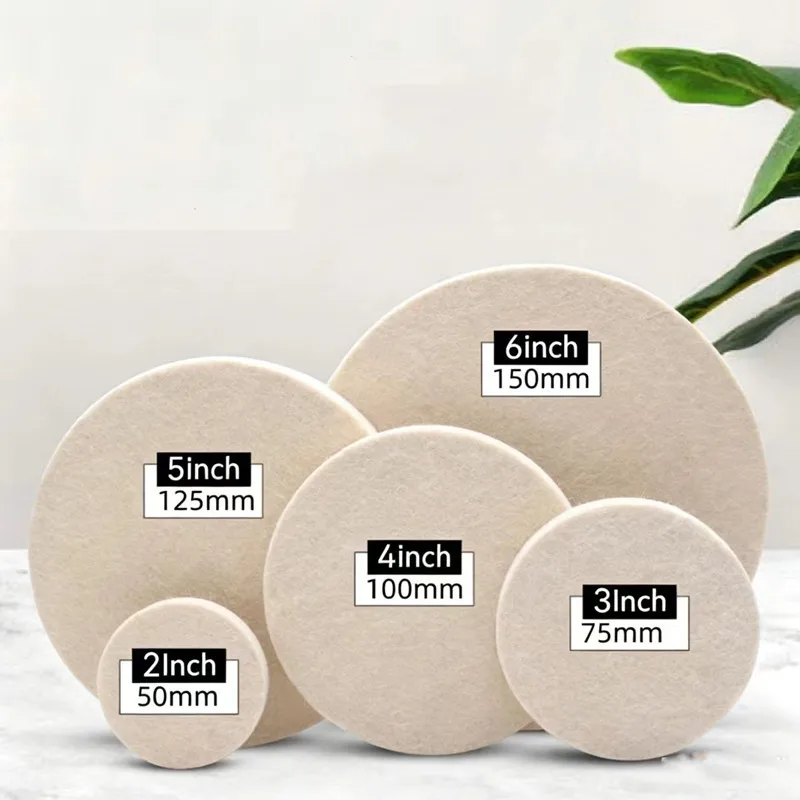 Wool Felt Polishing Pad Wheel For Car Glass Stainless Steel Marble Olish And Repair Scratches 2/3/4/5/6/7 Inch