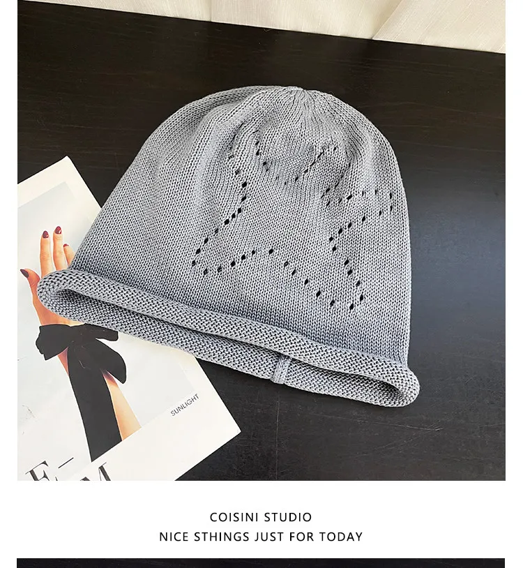 Ins Personality Hohlstern-Design Strickmützen für Damen, Herbst und Winter, neue warme, vielseitige, lässige Beanies für Herren – Detail 11
