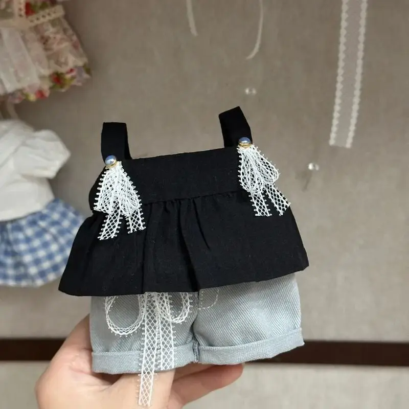 

Оригинальный хлопковый кукольный костюм 10/15/20 см, кукольная одежда, кукольные джинсы, кукольная одежда, милое платье, платье с подтяжками без атрибутов un