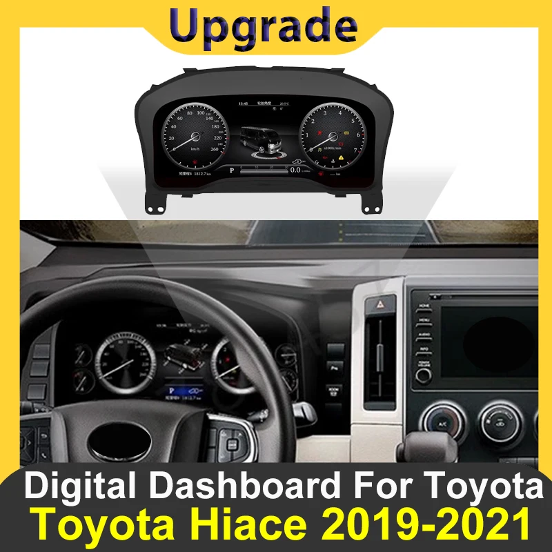 2024 Latest Original Car Digital LINUX Instrument Cluster For Toyota Hiace 2019-2021 LCD Speedmeters Dashboard Player