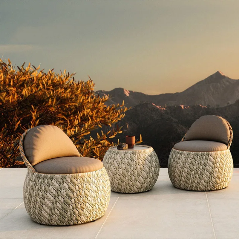 Outdoor rattan sofa patio terrace balcony, furniture leisure rattan chair sofa c