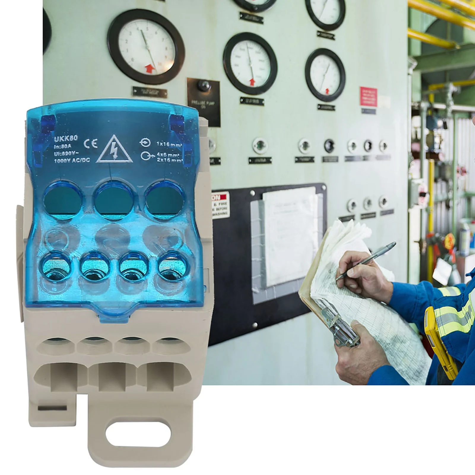 UKK-80A Block Distribution Box Din Rail Terminal Block Distribution Box Electric Wire Connector  Power Junction Box
