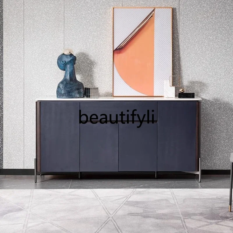 D2520 Italian Minimalist Sideboard Cabinet Four Doors Modern Marble Cabinet Side Storage Cabinet