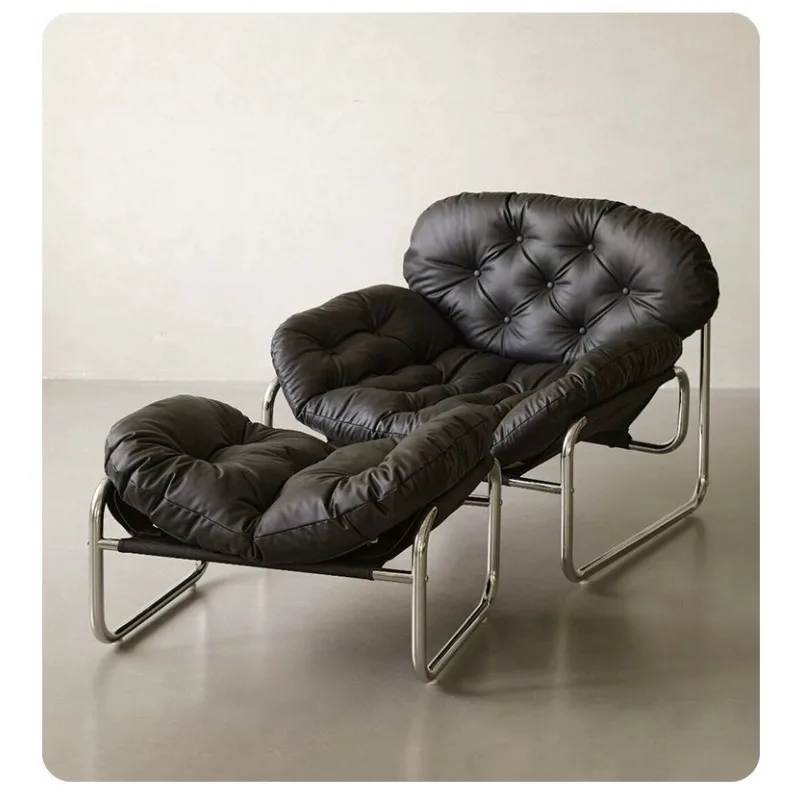 Minimal Light Luxury Single Sofa Chair, Living Room Lazy Leisure Recliner
