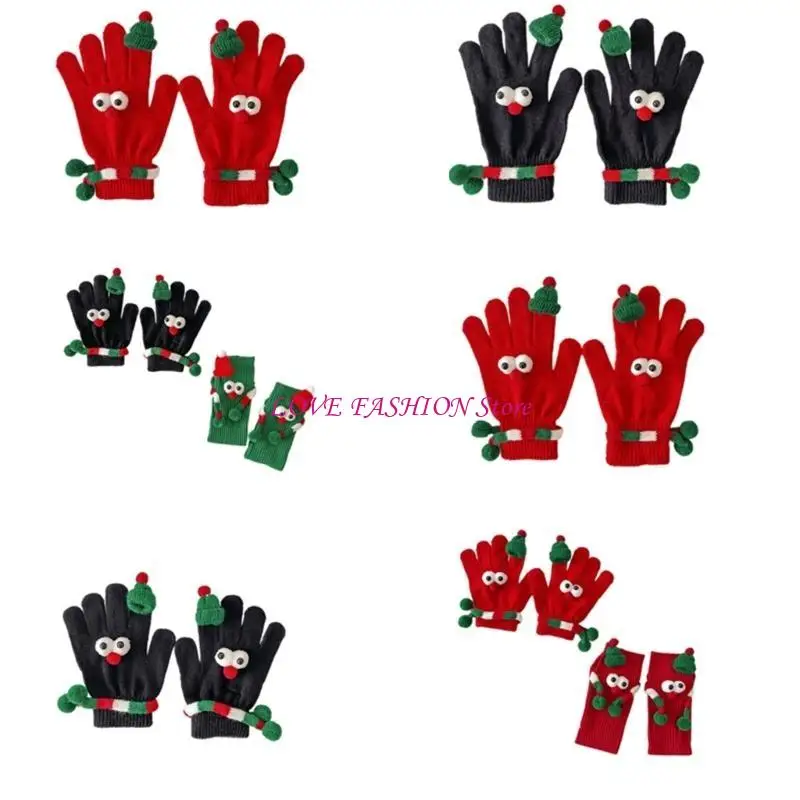 

Теплые рождественские перчатки с 3 -й шляпой Санта