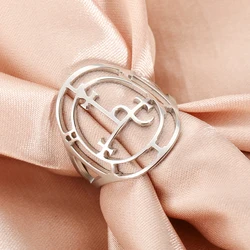 Sigil of Lilith Symbol Classic Gothic Ring Demon Seal Finger Ring Vintage Amulet Stainless Steel Jewelry Wiccan Magic Women Gift