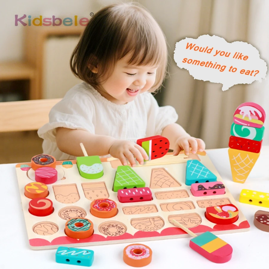 Montessori créatif multicolore bricolage Dessert crème glacée jouer maison jouet Parent-enfant interactif motricité Fine jouet cadeau de noël