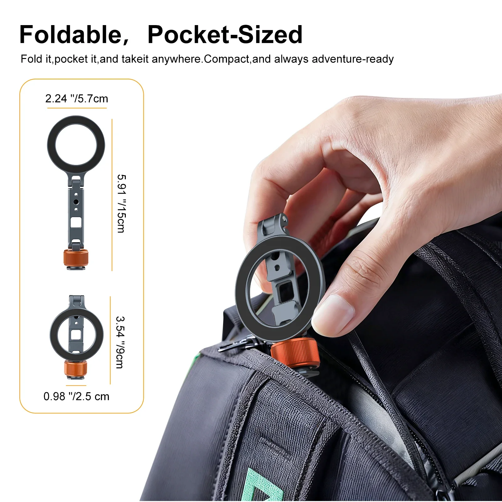 Magnetischer Cold Shoe Mount Handyhalter mit 1/4 und 3/8 Schraube für Kamerastativ für iPhone 17/16/15/14/13/12 Serie Android