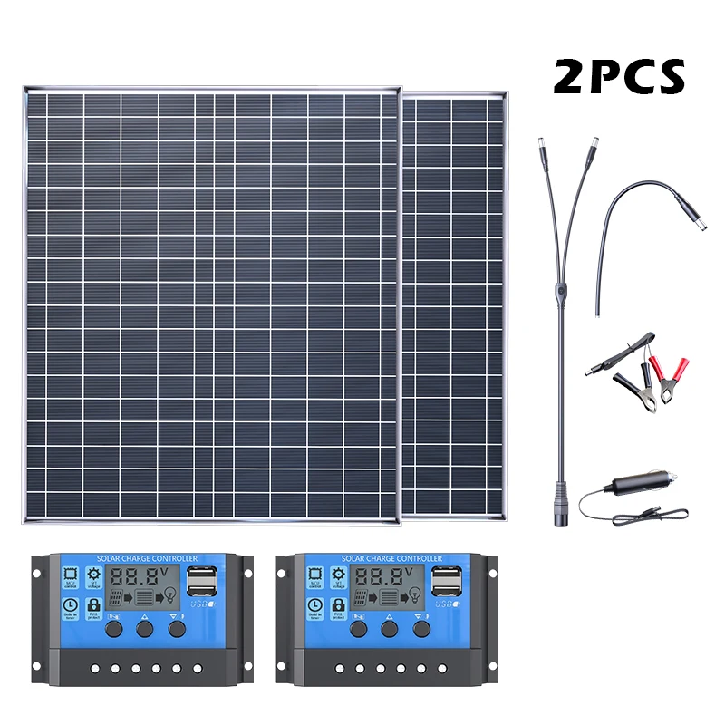 1000W zonnekit 12V eenvoudige installatie 1000W zonnekit |   Plug&Play 12V vermogen 2×500W panelen |   Geen bedrading gedoe voor beginners voor thuis/camper