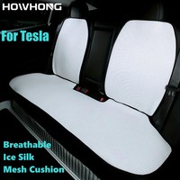 Ice Silk Car Seat Cover For Tesla Model 3 Y Breathable Summer Cooling Pad Hot Sale Front Rear Cushion White Interior Accessories