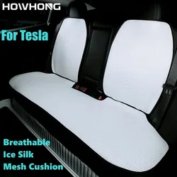 Coprisedile per auto in seta di ghiaccio per Tesla Model 3 Y Cuscino rinfrescante estivo traspirante Vendita calda Cuscino anteriore posteriore Accessori interni bianchi