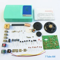 7 Tube AM Radio Production Kit AM / FM DIY Electronic Kit Welding Practice Teaching Training Circuit Board Soldering Assembly