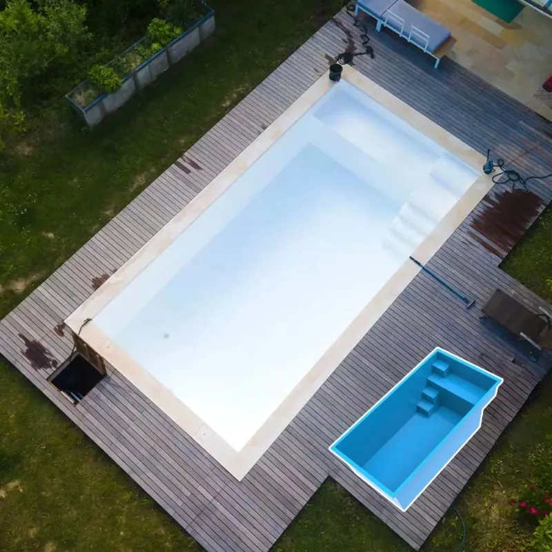 Customized Family 4.3m Children Outdoor Swimming Pool Fiberglass Small Inground Above Ground Spa Plunge Pools