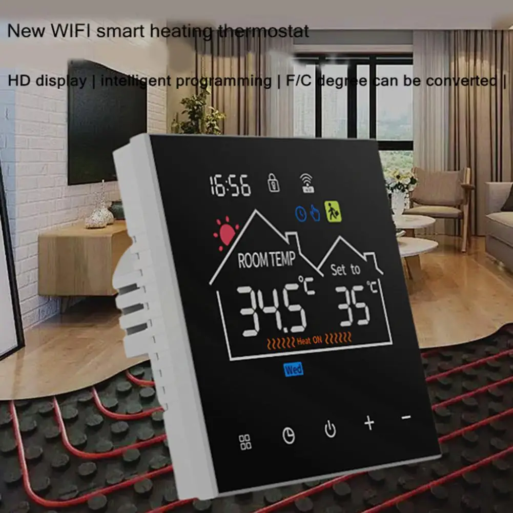 Для семей, умный Wi-Fi термостат, программируемый термостат для умного дома, термостат с блокировкой от детей, функция блокировки от детей