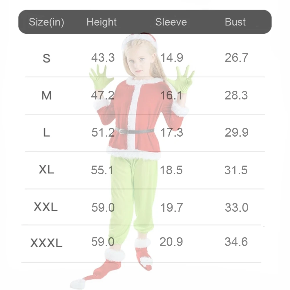 Рождественские семейные костюмы для косплея Grinchy Green Monster, милый наряд для ролевых игр, комбинезон для дня рождения, пижама на Хэллоуин