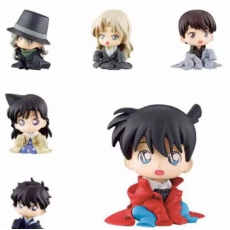 

4/6PCS Hot Anime Detective and Conans Series Q Version Sitting Posture Toy Cartoon Role Creativity PVC Doll Model Gifts